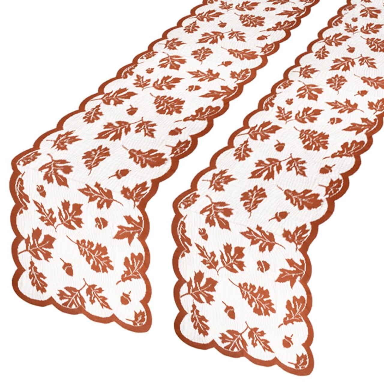 2 PCS Fall Table Runner, Lace Maple Leaf Table Runner, Autumn Thanksgiving Table Decor for Farmhouse Holiday Home Table Party Decoration - 13x72in